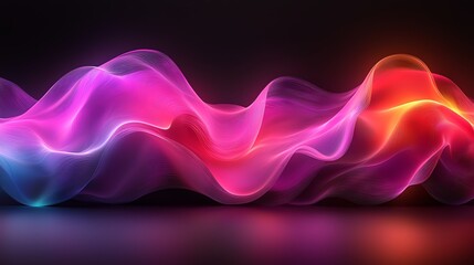 Colorful abstract wave on black background