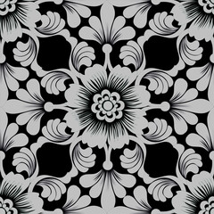 damask seamless pattern element. Classical luxury old fashioned damask ornament, royal victorian seamless texture. 