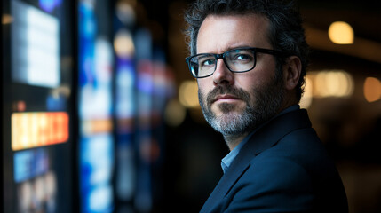 Obraz premium Strategic leadership a european ceo navigating virtual business trends in modern enterprises