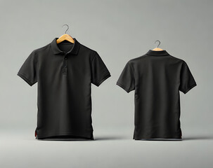 Blank black Front & Back polo shirt mockup, different Style