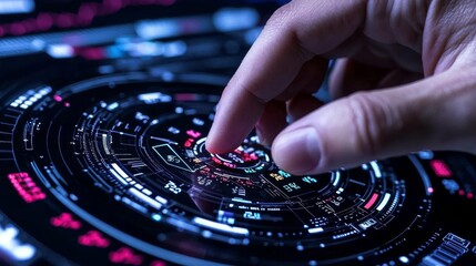 Futuristic Interface with Eco Symbols and Badger Theme