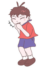 Little boy laughing, illustration vector, eps, cartoon