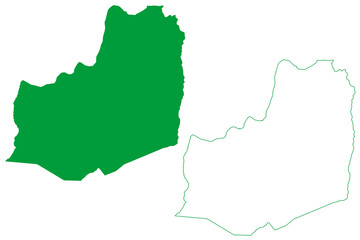 Juazeiro municipality (Bahia state, Municipalities of Brazil, Federative Republic of Brazil) map vector illustration, scribble sketch Joazeiro map