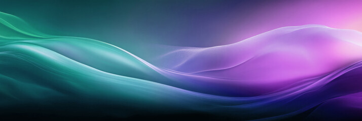 Fototapeta premium mesmerizing abstract background featuring flowing waves in shades of green, purple, and blue, creating serene and calming atmosphere