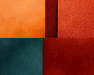 Fototapeta premium Vibrant color palette showcasing orange and olive textures