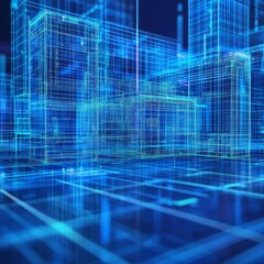 Fototapeta premium Holographic Blueprint for Business Growth Strategies