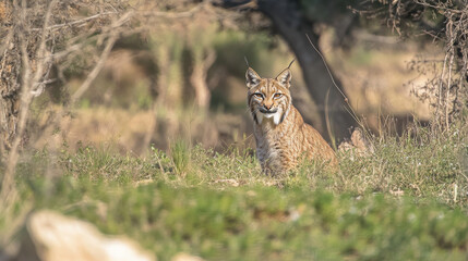 Obraz premium A picture of a male Iberian lynx.