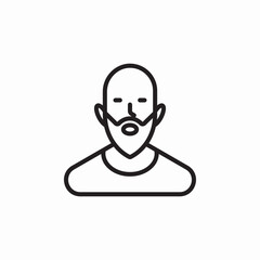 bald male beard icon sign vector