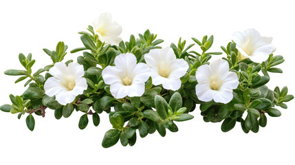 Beautiful White Flowers Blooming Vibrantly in Green Foliage