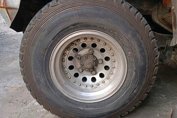 Close-Up Detail of Car Wheel Rim