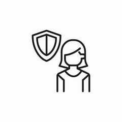 female rights protection icon sign vector