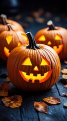 halloween pumpkin on a wooden background