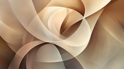 Obraz premium Abstract Background with Intertwining Beige and Brown Curves.
