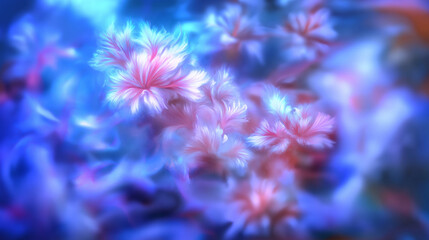 "Blooming Dendronephthya Carnation Coral: Vivid Pink Branches in a Mesmerizing Underwater Scene