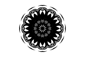 Mandala pattern with eight petal shapes and detailed curves for a harmonious, balanced look
