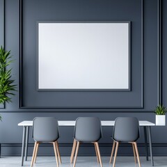 Minimalist Office with Digital Whiteboard Concept