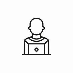 laptop user icon sign vector