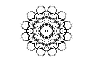 Detailed mandala design with star and concentric patterns, creating harmony and balance
