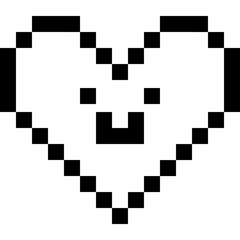 8 bit pixel love icon with smile