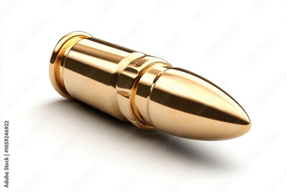Aufkleber 2D illustration of a bullet with soft shading and clean lines on a white background, capturing the essential shape and detail, symbolizing simplicity and clarity
