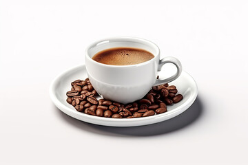 Perfectly Brewed: Coffee in a Glass on a Crisp White Background