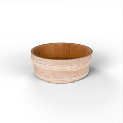 wooden bowl isolated on white