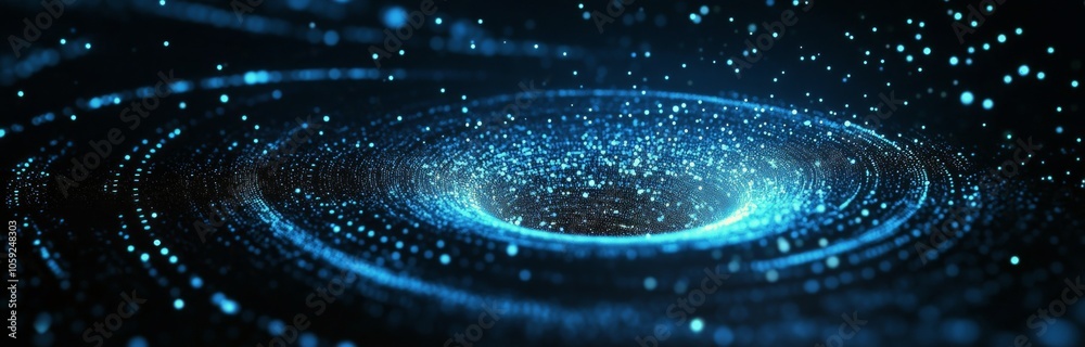 Wall mural a mesmerizing display of swirling blue particles creates a cosmic vortex in deep space