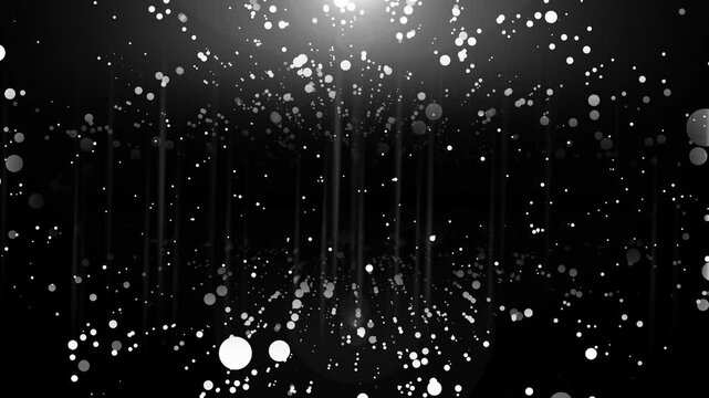Abstract glitter background for celebration with lights and shiny particles. New years day festival party lighting.Particle awards stage Loop background. 