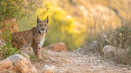 Obraz premium A picture of a male Iberian lynx.