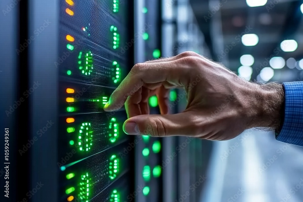Aufkleber Data scientist in a high-tech office analyzing clear, organized data graphs, capturing the importance of reliability in data quality, symbolizing professionalism and detail