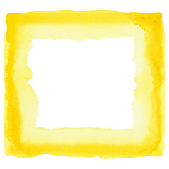 Obraz premium Bright yellow watercolor frame with a slightly textured edge,