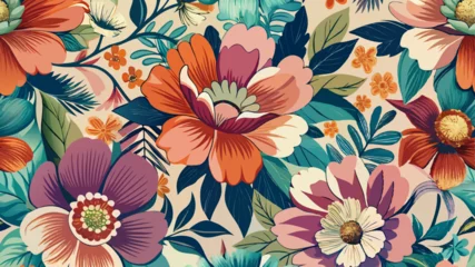 Velours gordijnen Bloemendesign flowers seamless background  © williamnoah