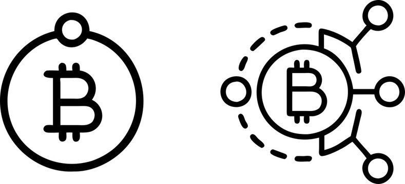 bitcoin png outline icon, cryptocurrency outline icon png file.