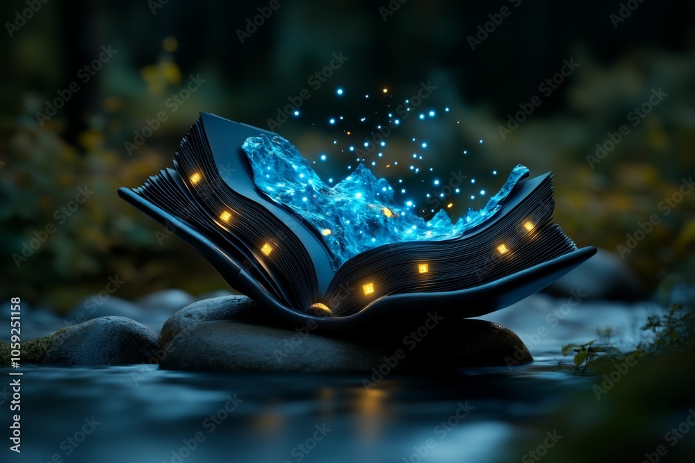 Poster enchanted bond document with floating, glowing interest rates and maturity date, symbolizing the alm