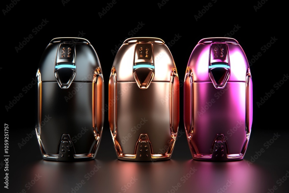 Poster futuristic bullet design with neon accents and metallic casing, capturing the high-tech look of futu