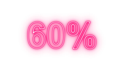 60 percent off sale discount png. Up to 60% off neon light sign.
