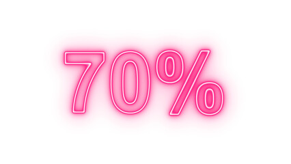 70 percent off sale discount png. Up to 70% off neon light sign.