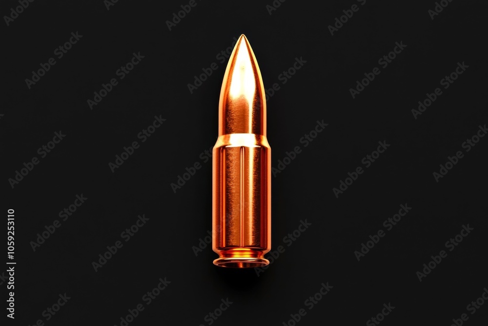Poster Minimalist silhouette of a bullet in a neutral color, capturing the sleek, straightforward design in a simple form, symbolizing focus and simplicity