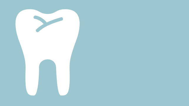 white tooth on blue background clip art preview