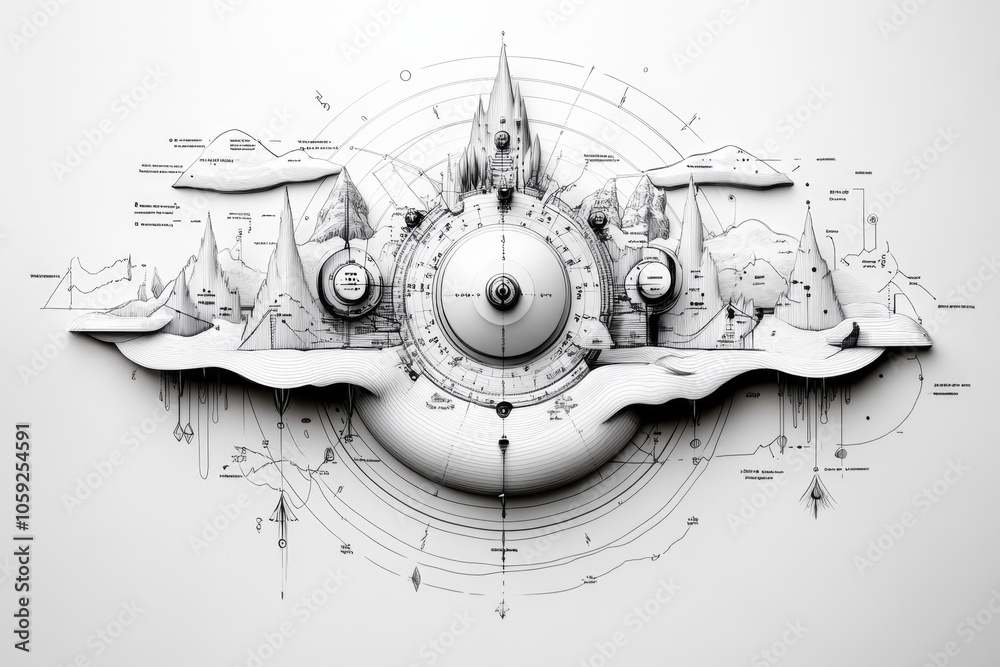 Poster simple 2d drawing of a bond with structured interest and maturity details, capturing the formal and 