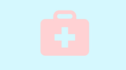 Fototapeta premium Simple first aid kit icon in the form of a cross Rounded