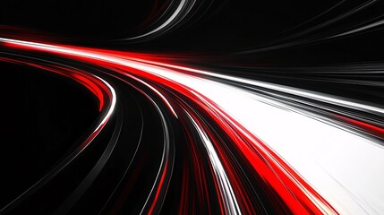 Dynamic light trail on a dark background, representing speed and motion in a futuristic context. Ideal for technology and travel themes.