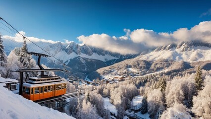Breathtaking photography captures Gubawka Funicular Railway Station in Zakopane, Poland, showcasing scenic winter cable car rides and stunning mountain views on January 10, 2024.