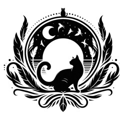 Cat silhouette vector design in a white background 