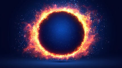 Obraz premium Abstract Fire Ring Background Light Gradient Background with Room for Typography