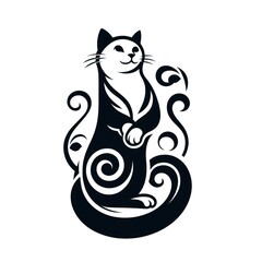 Cat silhouette vector design in a white background 