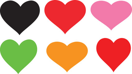 heart shape red vector love icon illustrator