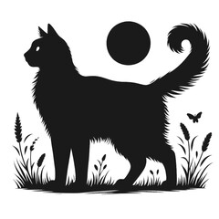 Cat silhouette vector design in a white background 