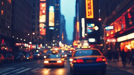 Obraz premium Blurry Night Cityscape with Cars Soft Pastel Background for Graphic Design Templates
