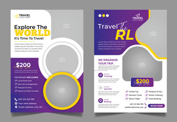 Holiday vacation travel agency flyer A4 poster tourism business promotion template